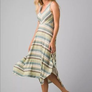 PrAna Saxon Maxi Dress Stellar Solei Stripe Dress Small